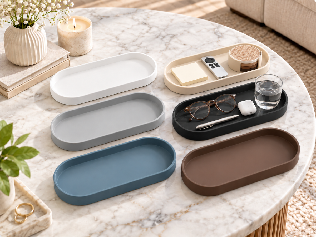 Matte Silicone Vanity Organizer Tray
