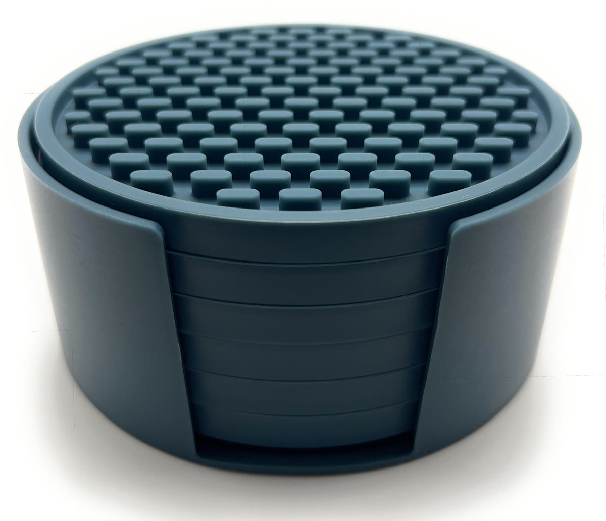 Silicone Coaster Set with Holder, 6 Coasters
