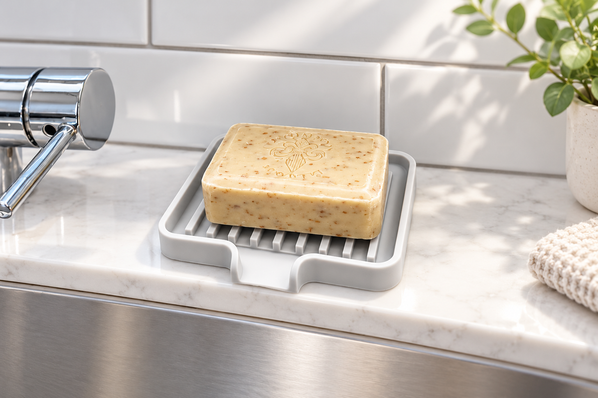 Self-Draining Silicone Soap Dish – 2-Pack