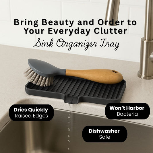 Sink Organizer Tray with Drain Chute