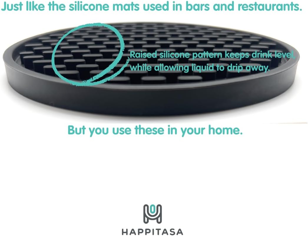 Silicone Coaster Set with Holder, 6 Coasters