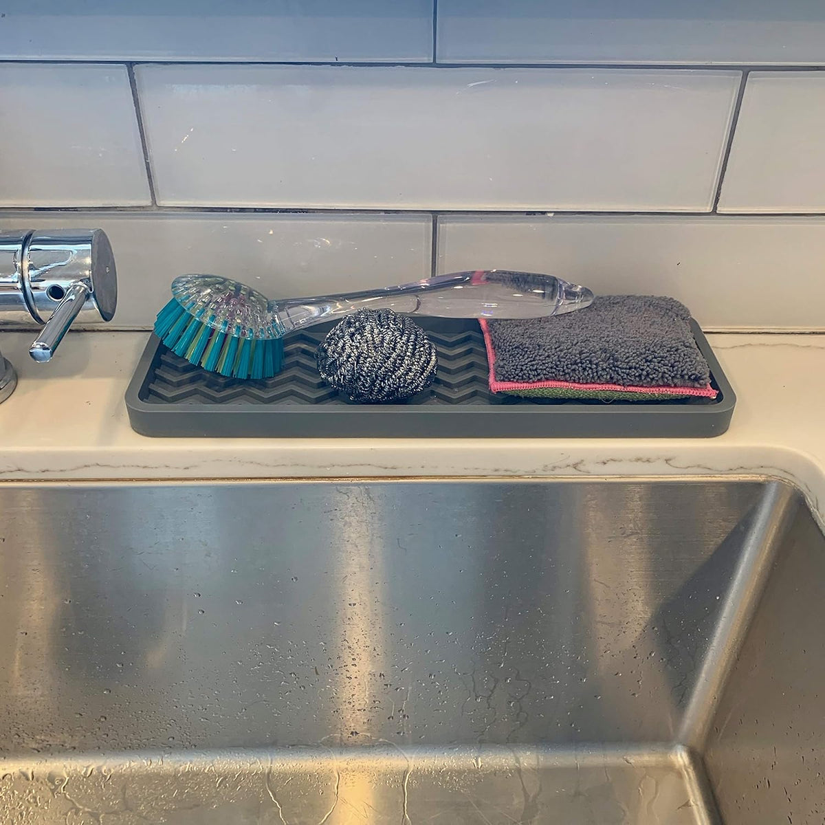 Silicone Sink Organizer Tray - Zig Zag