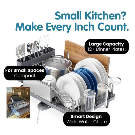 Self-Draining Dish Drying Rack