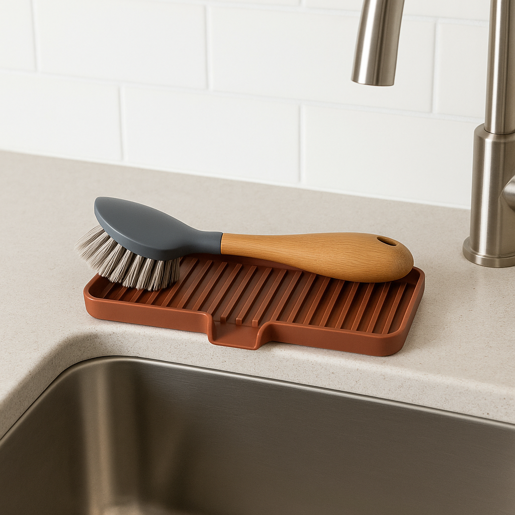 Self-Draining Sink Organizer Tray