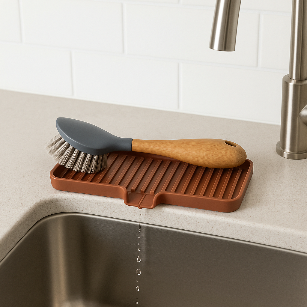 Self-Draining Sink Organizer Tray
