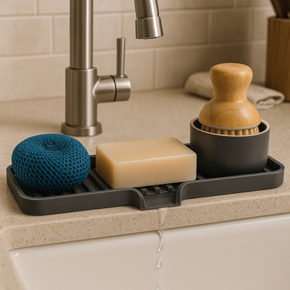 Self-Draining Sink Organizer Tray