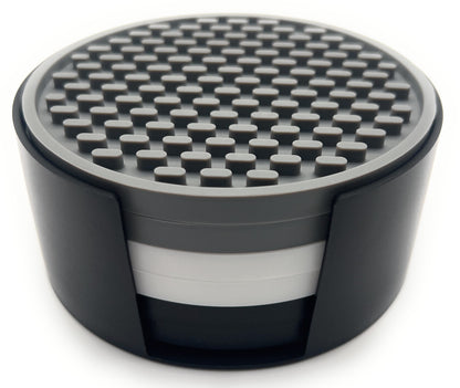 Silicone Coaster Set with Holder, 6 Coasters