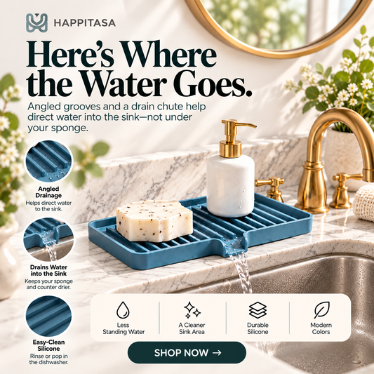 Self-Draining Silicone Sink Organizer Tray