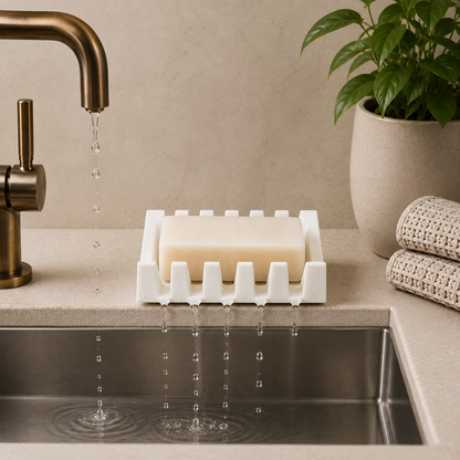 Self-Draining Soap Dish Zig Zag