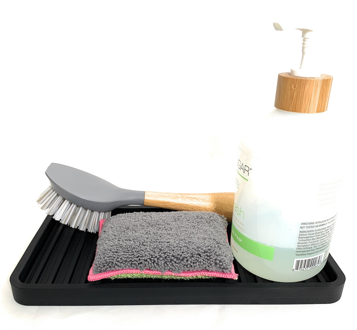 Silicone Self-Draining Sink Organizer Tray for Kitchen & Bathroom