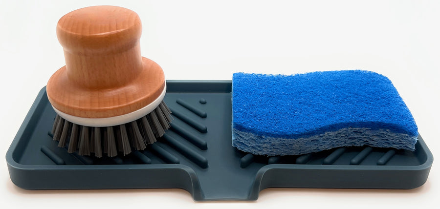 Silicone Self-Draining Sink Organizer Tray for Kitchen & Bathroom