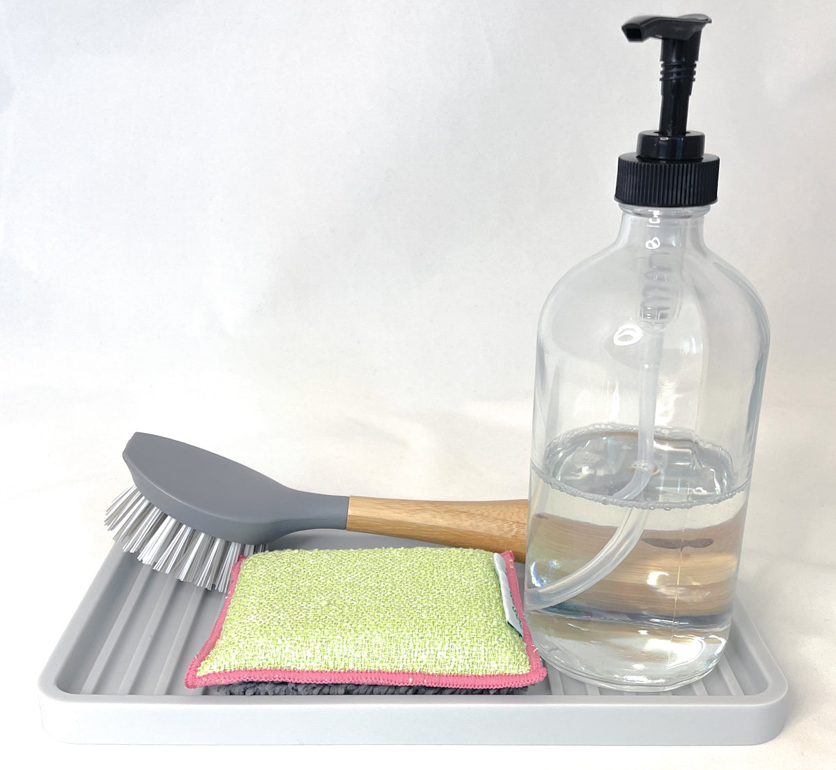 Silicone Self-Draining Sink Organizer Tray for Kitchen & Bathroom