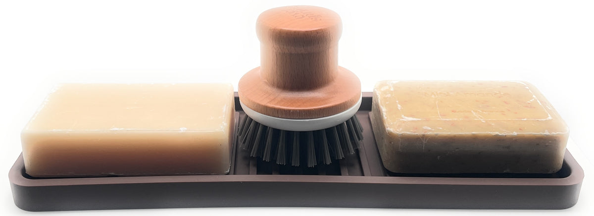 Silicone Self-Draining Sink Organizer Tray for Kitchen & Bathroom