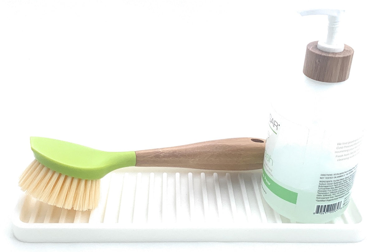 Silicone Self-Draining Sink Organizer Tray for Kitchen & Bathroom