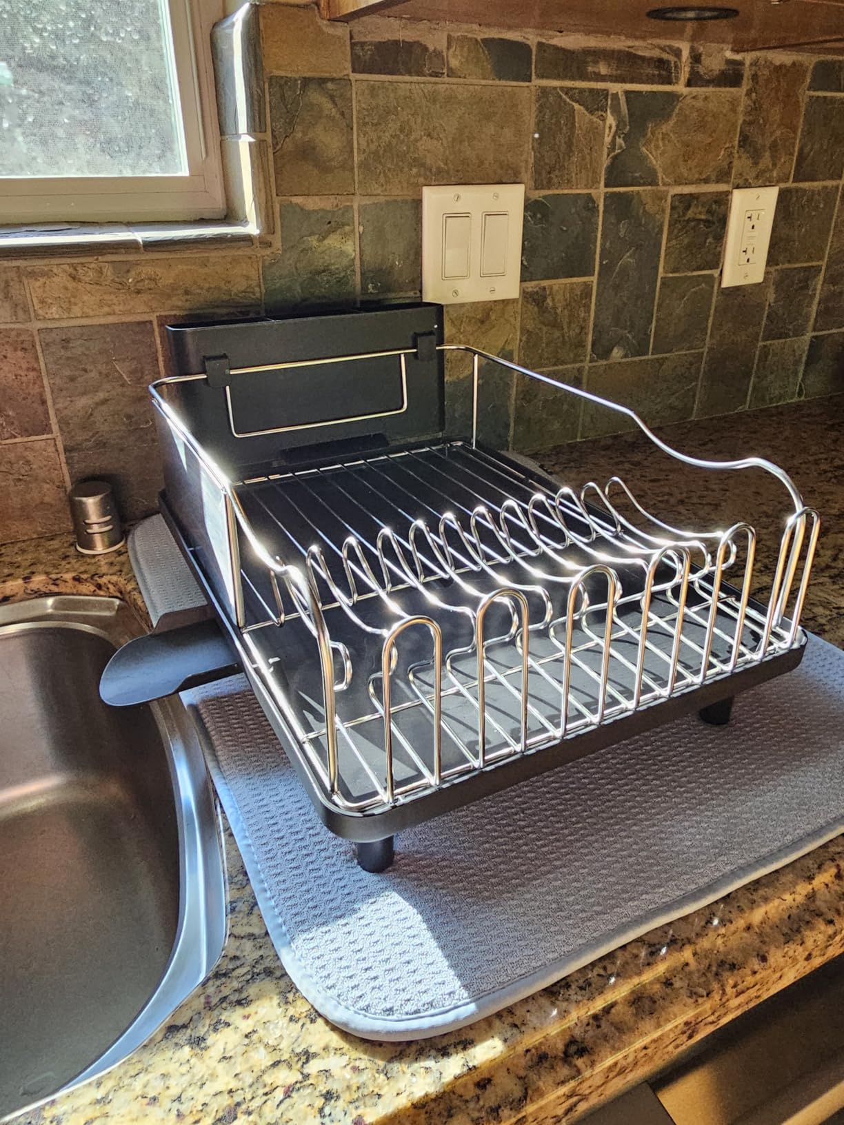 Self-Draining Dish Drying Rack
