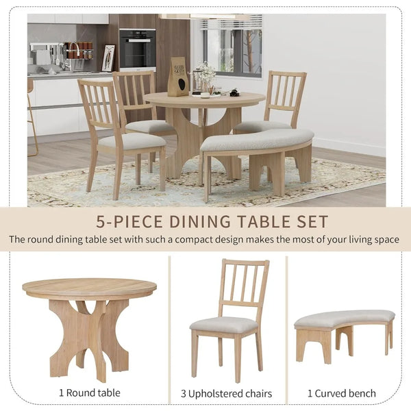 Corner-Smart Round Dining Set
