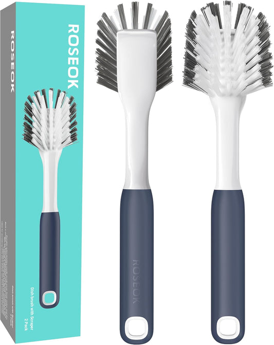 Kitchen Scrub Brush with Scraper Duo