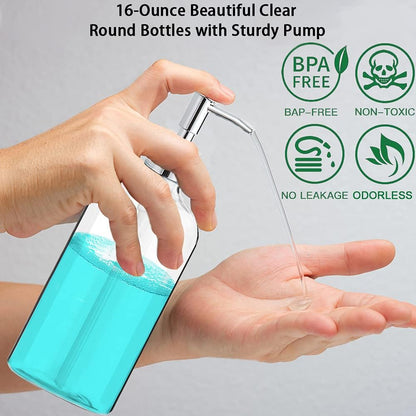 Clear Glass Soap Dispenser Bottle Duo