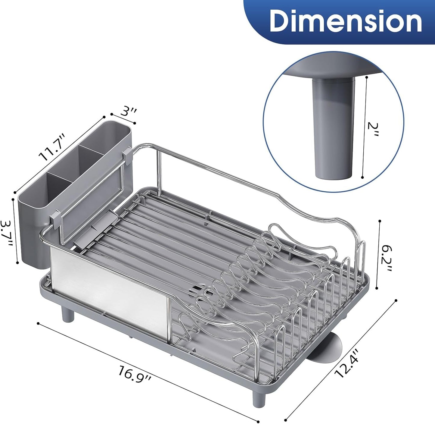 Self-Draining Dish Drying Rack