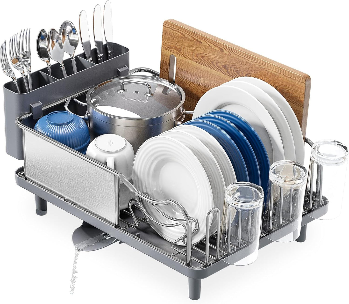 Self-Draining Dish Drying Rack