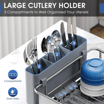 Self-Draining Dish Drying Rack