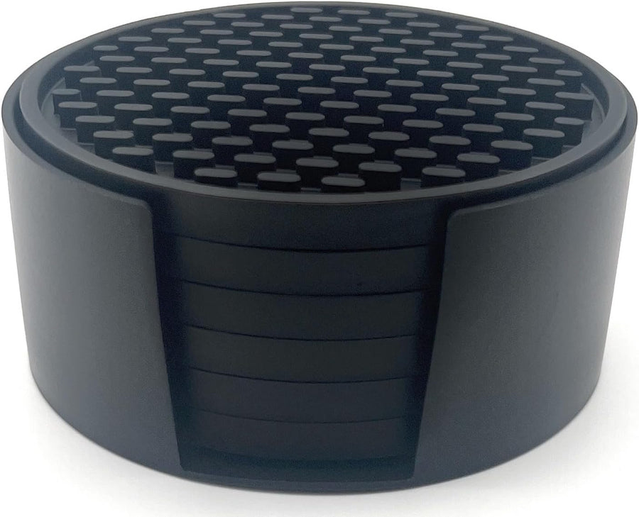 Silicone Coaster Set with Holder, 6 Coasters