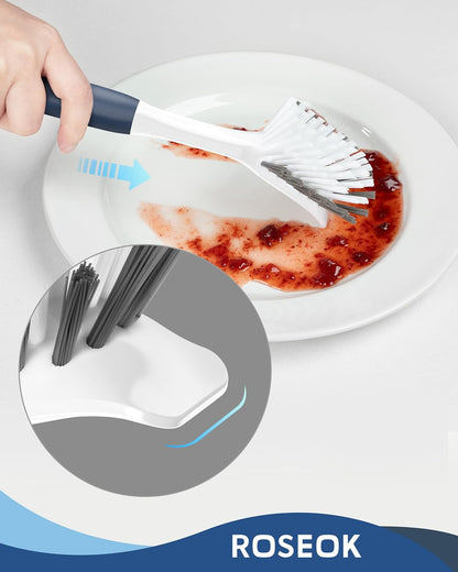 Kitchen Scrub Brush with Scraper Duo