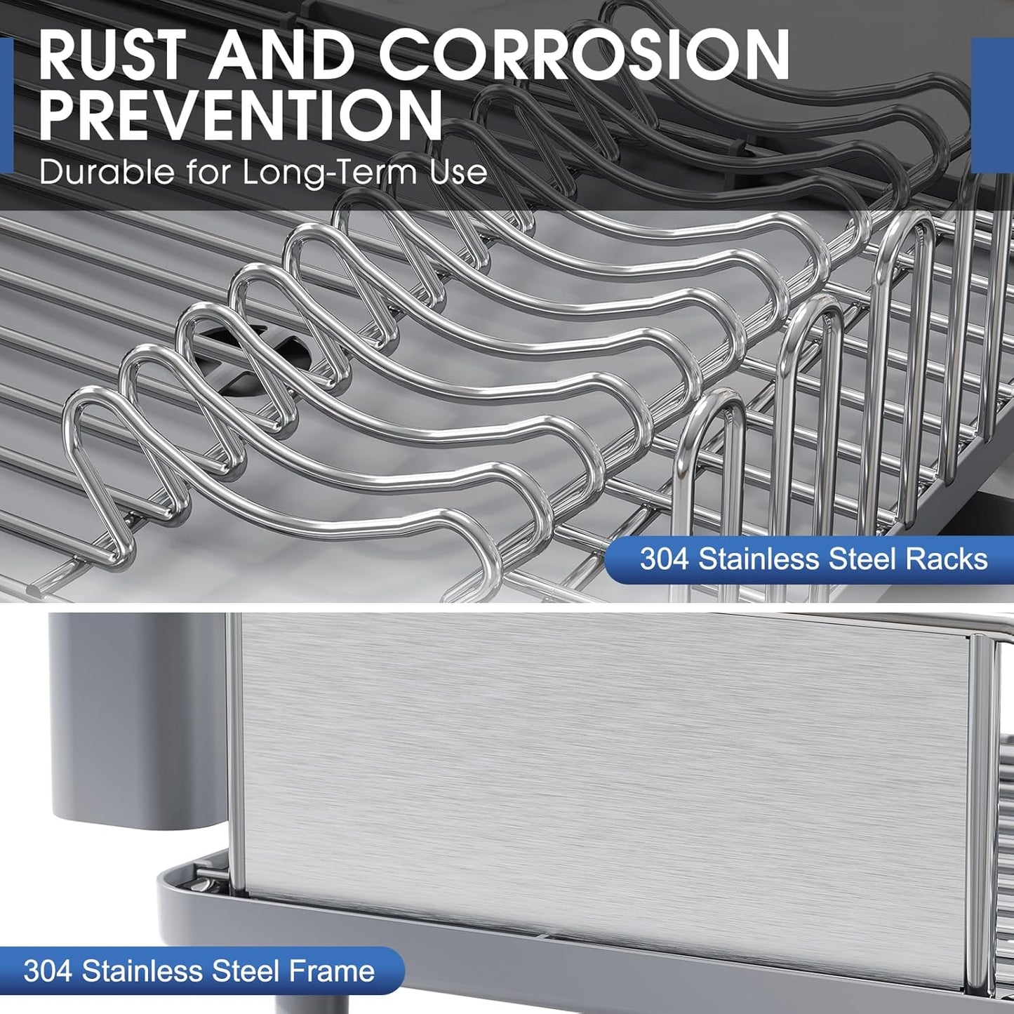 Self-Draining Dish Drying Rack