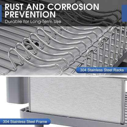 Self-Draining Dish Drying Rack