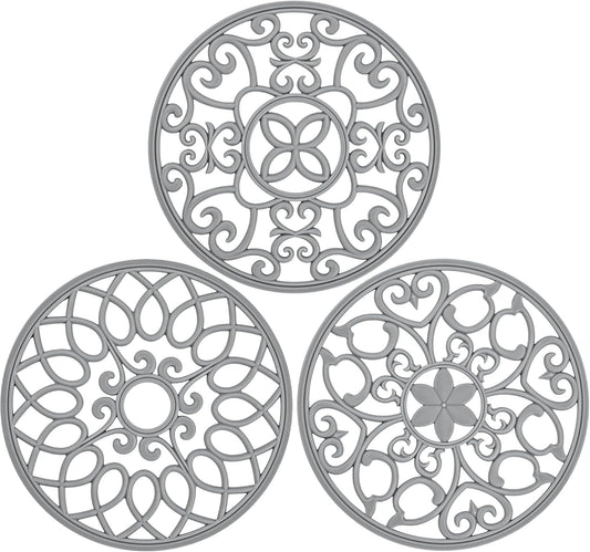 Floral Silicone Trivet Trio