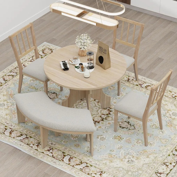 Corner-Smart Round Dining Set