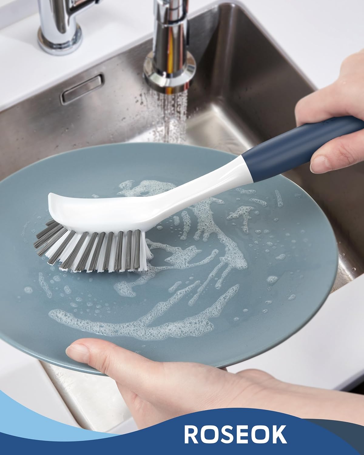 Kitchen Scrub Brush with Scraper Duo
