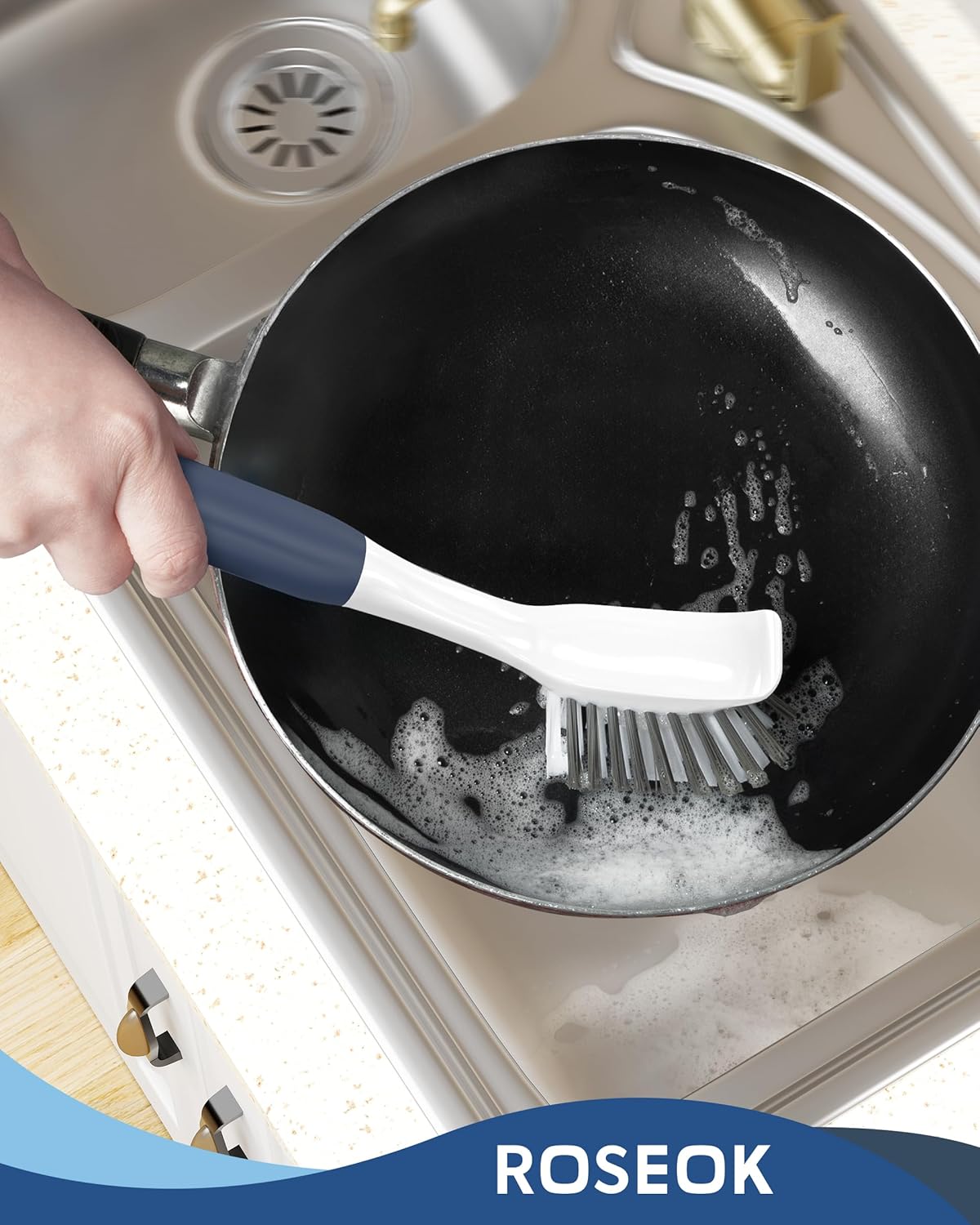 Kitchen Scrub Brush with Scraper Duo