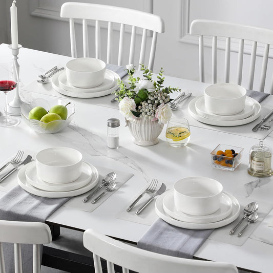 Modern White Porcelain Dinner Set